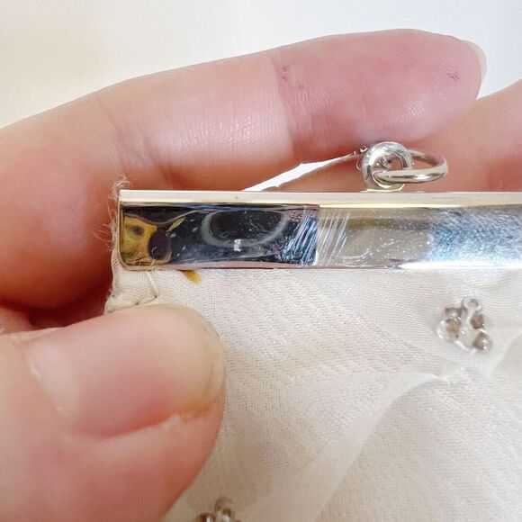 Vintage White Quilted Evening Bag Clutch - Picture 8 of 8